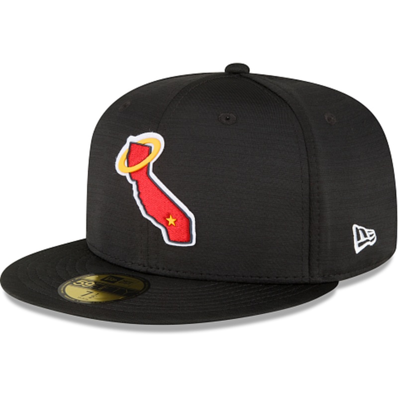 New Era Los Angeles Angels 2023 Clubhouse Black 59FIFTY Fitted Hat
