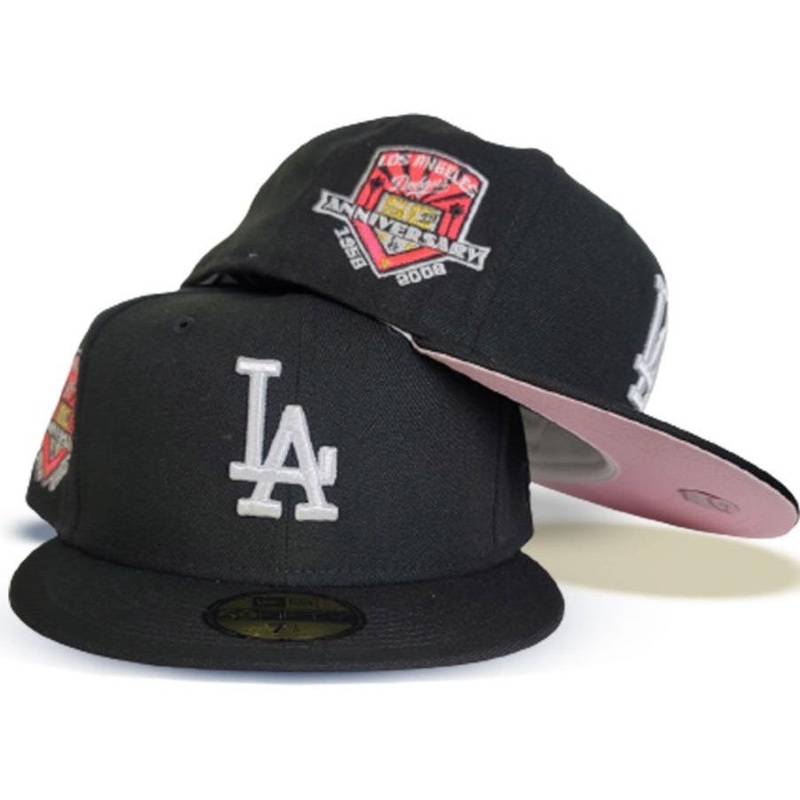 New Era Los Angeles Dodgers 50th Anniversary Pink Bottom 59FIFTY Fitted Hat