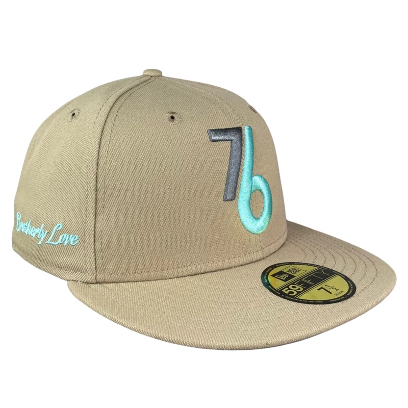 New Era Philadelphia 76ers Camel Tan/Storm Gray “Art Museum” Brotherly Love 59FIFTY Fitted Hat