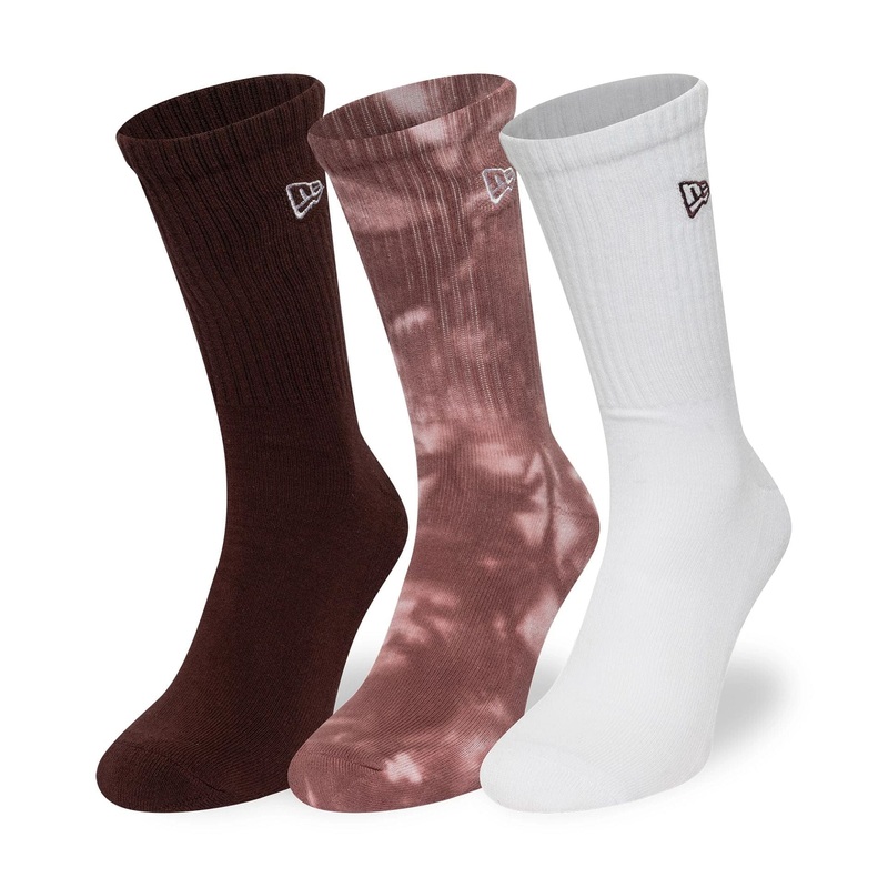 New Era Tie Dye Multi Tonal 3 Pack Crew Socks 2-5