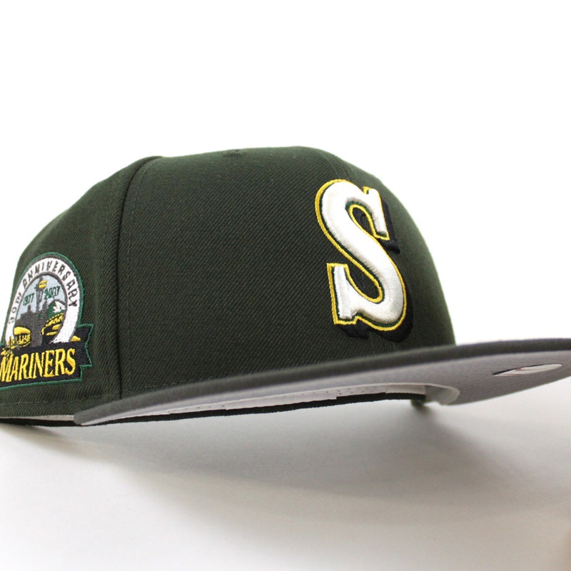 Seattle Mariners 30TH Anniversary New Era 59Fifty Fitted Hat (Seaweed Green Pewter and Gray Under Brim) 7