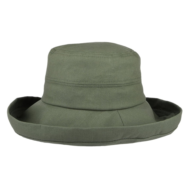sur la tte Lily Linen-Cotton Packable Sun Hat – Olive M