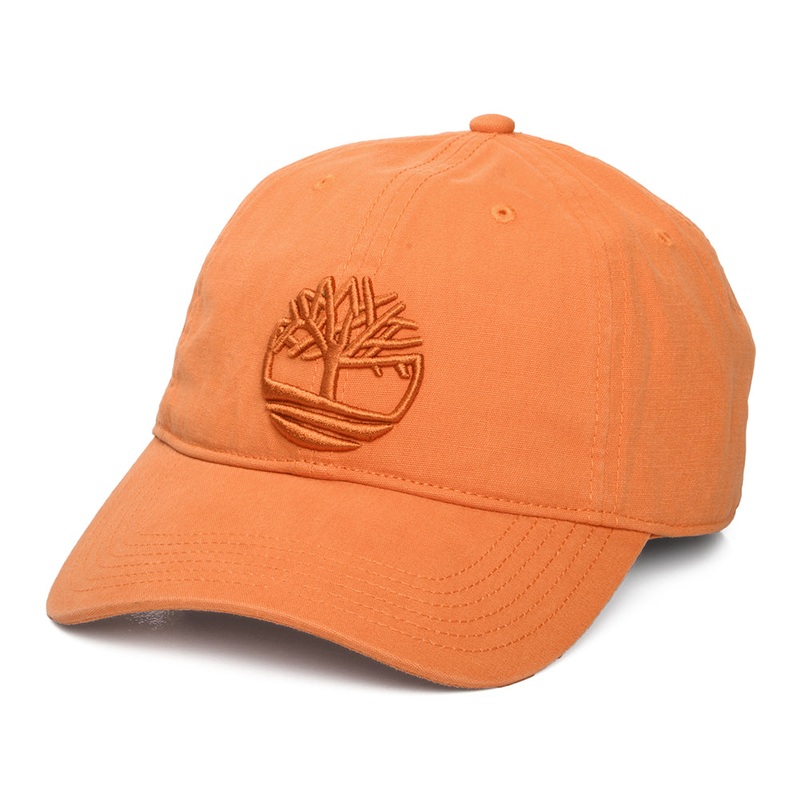 Timberland Hats Soundview Cotton Canvas Baseball Cap – Rust Adjustable