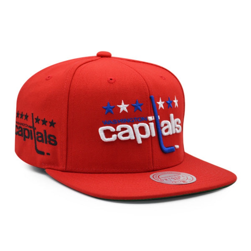 Washington Capitals Mitchell & Ness NHL ALTERNATE FLIP Snapback Adjustable Hat – Red/Royal