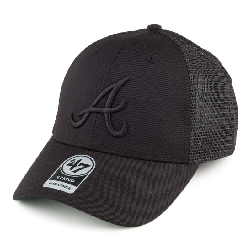 47 Brand Atlanta Braves Trucker Cap – MLB Branson MVP – Black Adjustable