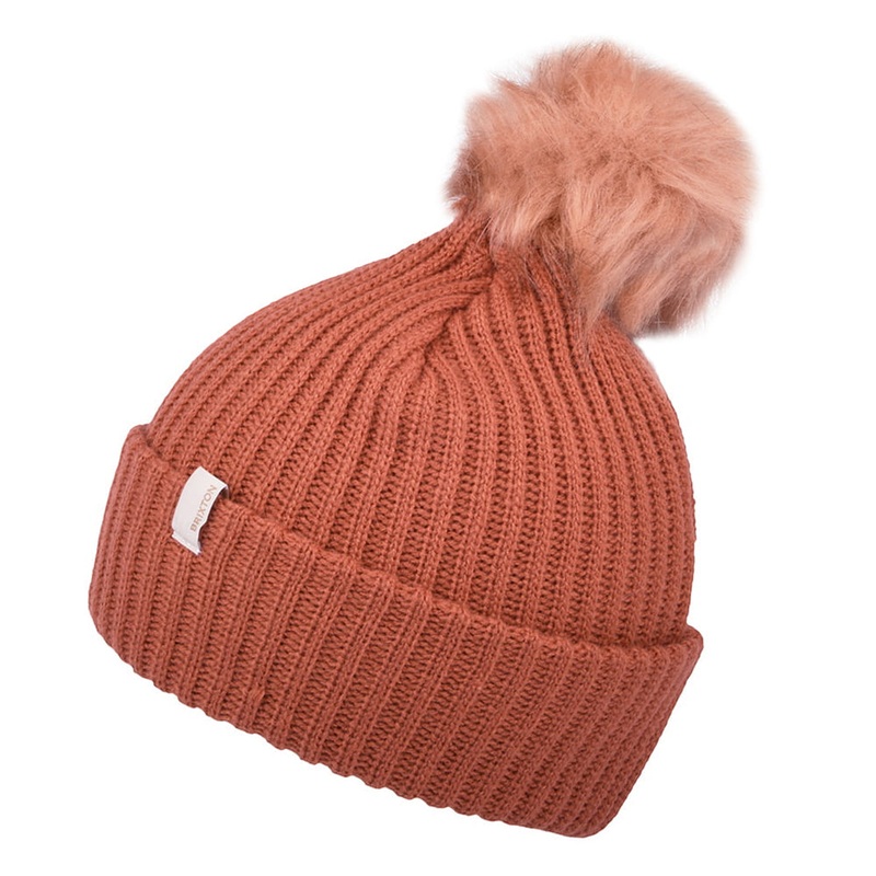Brixton Hats Alison Faux Fur Pom Bobble Hat – Apricot 1-Size