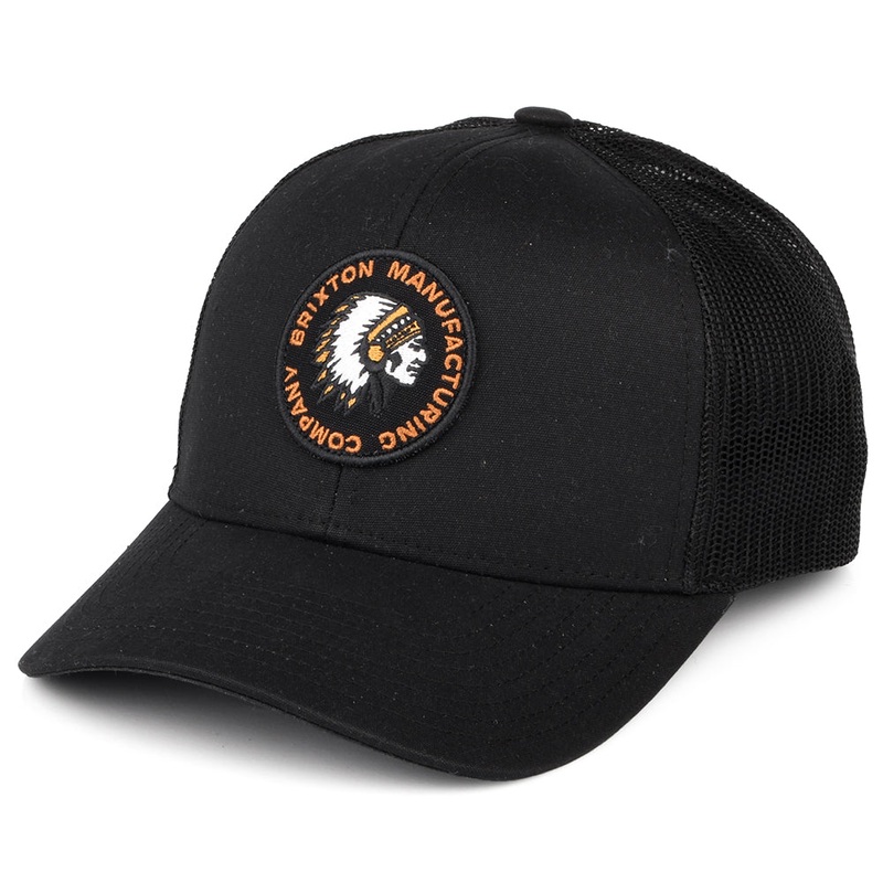 Brixton Hats Rival Stamp NetPlus MP Trucker Cap – Black Adjustable