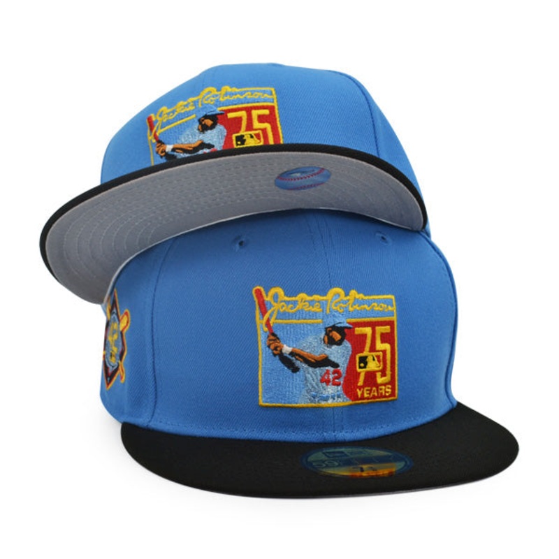 Brooklyn Dodgers Jackie Robinson 75 Years Exclusive New Era 59Fifty Fitted Hat – Air Force/Black 6 7/8