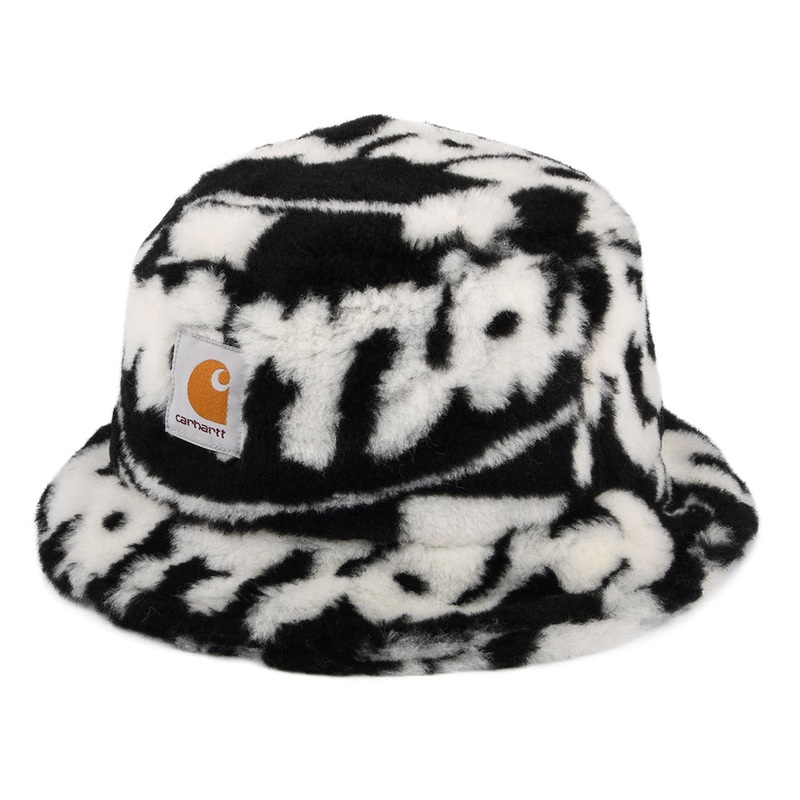 Carhartt WIP Hats Joyride Jacquard Faux Fur Bucket Hat – Black-White Small/Medium