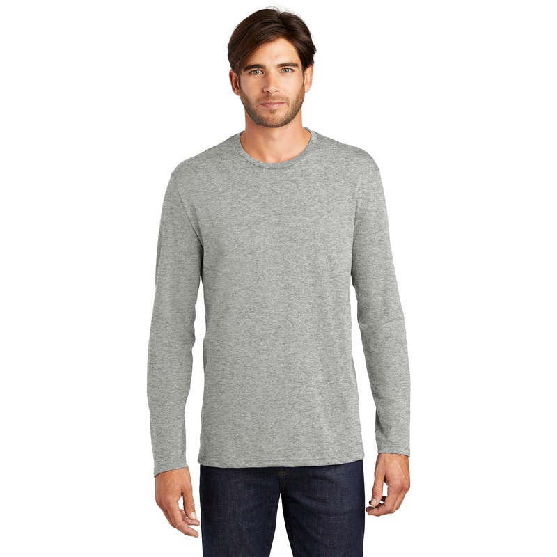 District Perfect Weight Long Sleeve Unisex Tee – Heathered Steel S