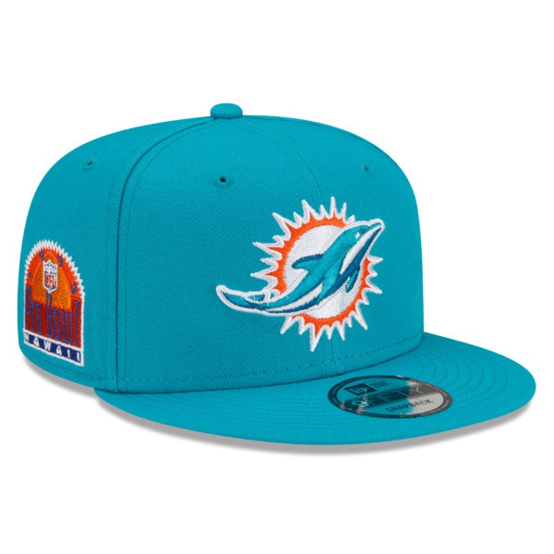 Miami Dolphins Exclusive New Era 1993 Pro Bowl PATCH-UP Snapback Hat – Aqua