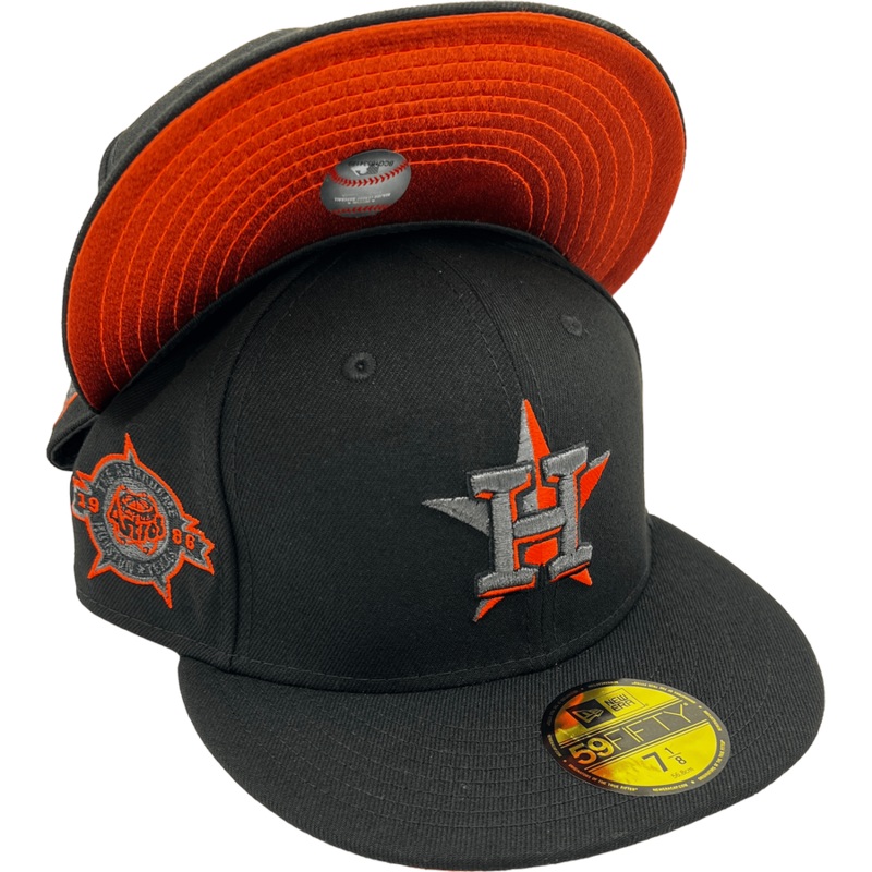 New Era Houston Astros Black Metallic Side Patch 59FIFTY Fitted Hat
