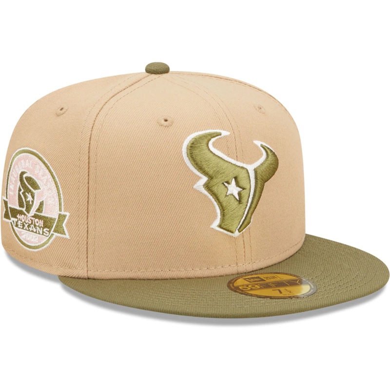 New Era Houston Texans Tan/Olive 2002 Inaugural Season Saguaro 59FIFTY Fitted Hat
