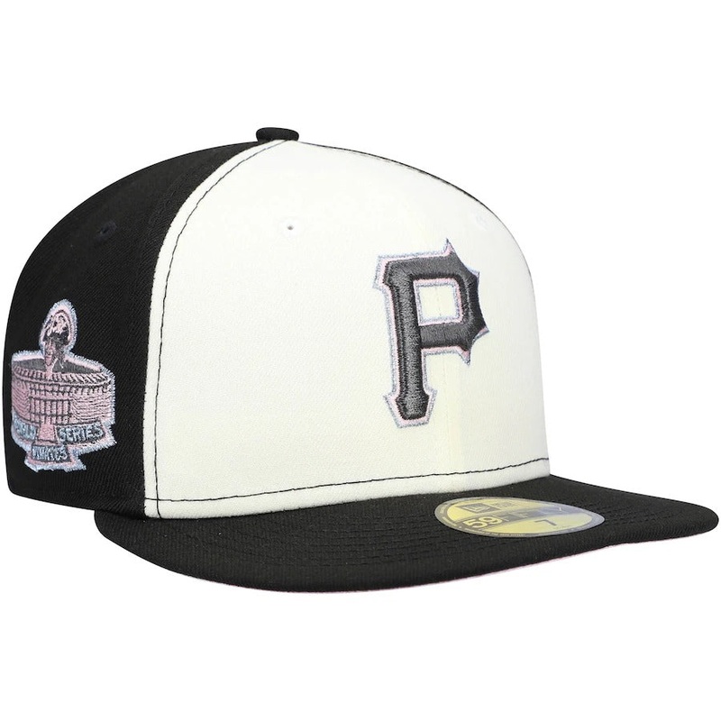 New Era Pittsburgh Pirates Cream/Black 1971 World Series Pink Undervisor 59FIFTY Fitted Hat