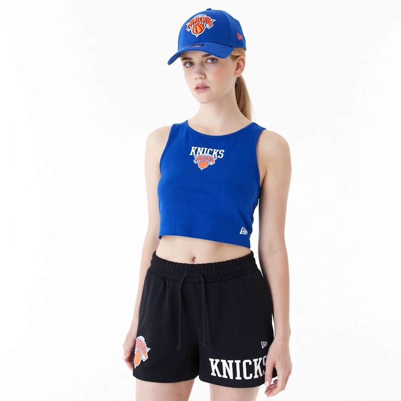 New York Knicks Womens NBA Team Logo Blue Crop Tank Top XS