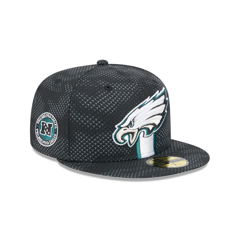 Philadelphia Eagles New Era 2024 Sideline 59FIFTY Fitted Hat – Black 6 7/8