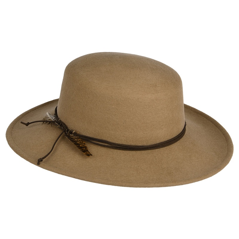 Scala Hats Dunia Wool Felt Boater Hat – Camel 1-Size