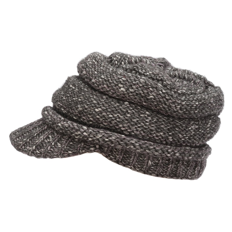 Scala Hats Sherman Cashmere Blend Peaked Beanie – Grey 1-Size