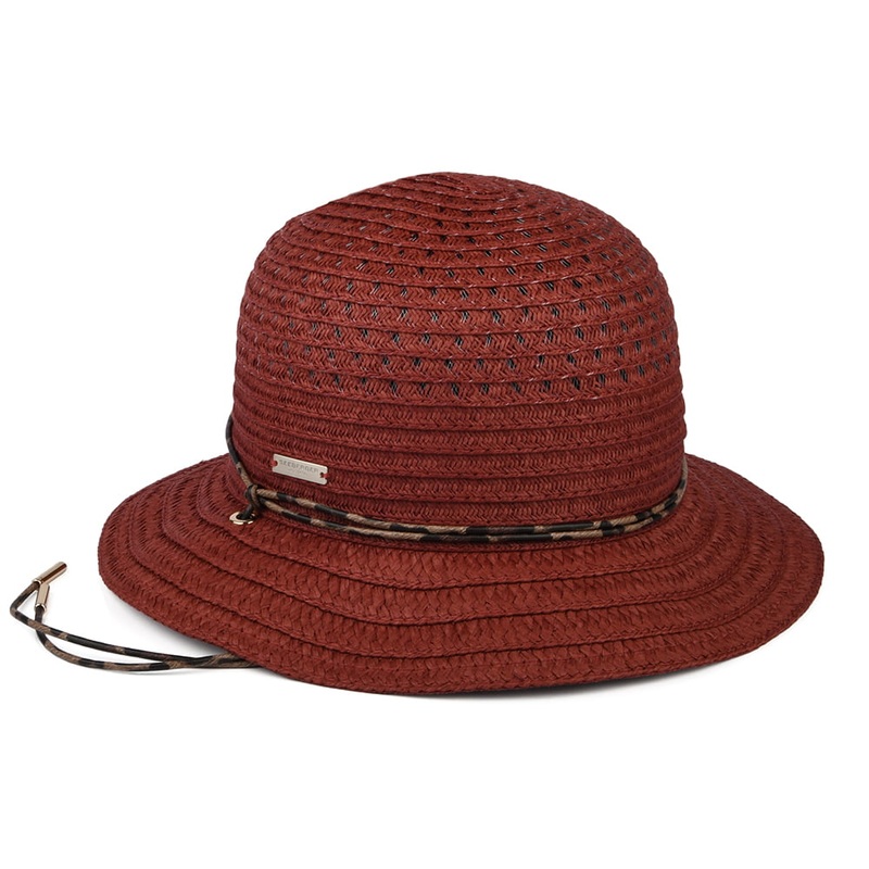 Seeberger Hats Braid Mix Cloche Hat – Burgundy 1-Size