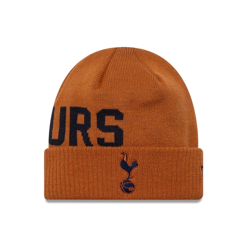 Tottenham Hotspur FC Wordmark Brown Cuff Knit Beanie Hat OSFM