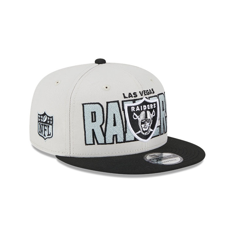 Las Vegas Raiders New Era 2023 NFL Draft 9FIFTY Snapback Adjustable Hat – Stone/Black