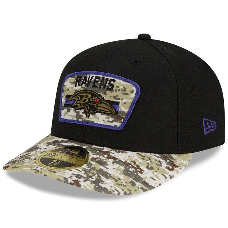 New Era Black/Camo Baltimore Ravens 2021 Salute To Service Low Profile 59FIFTY Fitted Hat