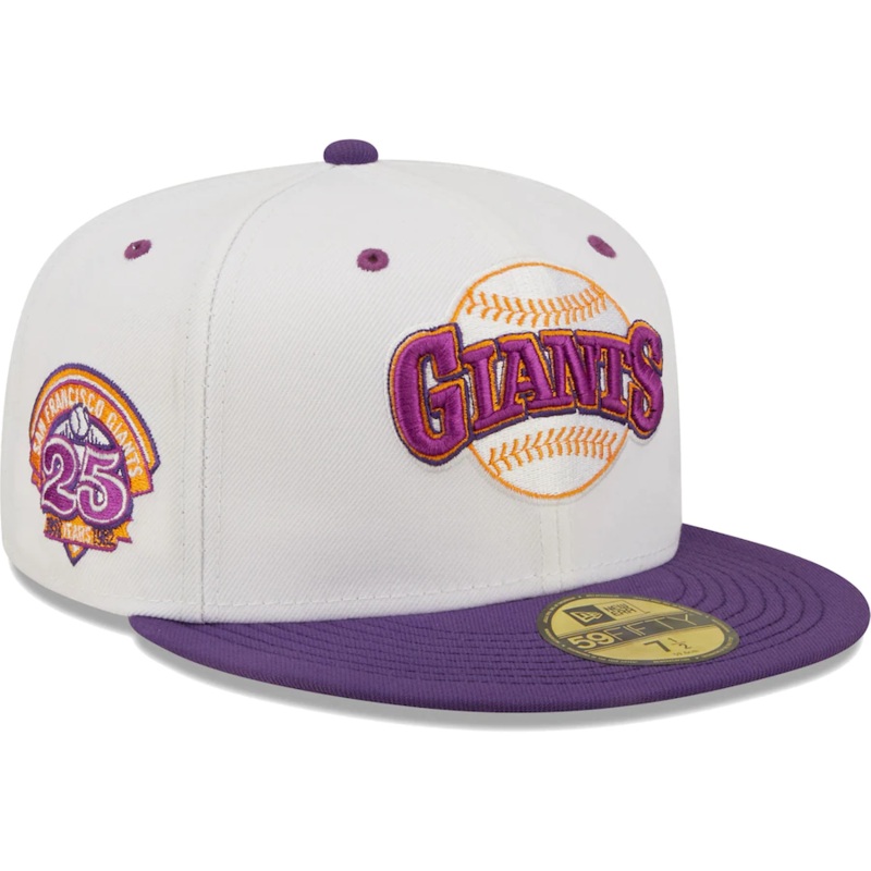 New Era San Francisco Giants White/Purple 25th Anniversary Grape Lolli 59FIFTY Fitted Hat