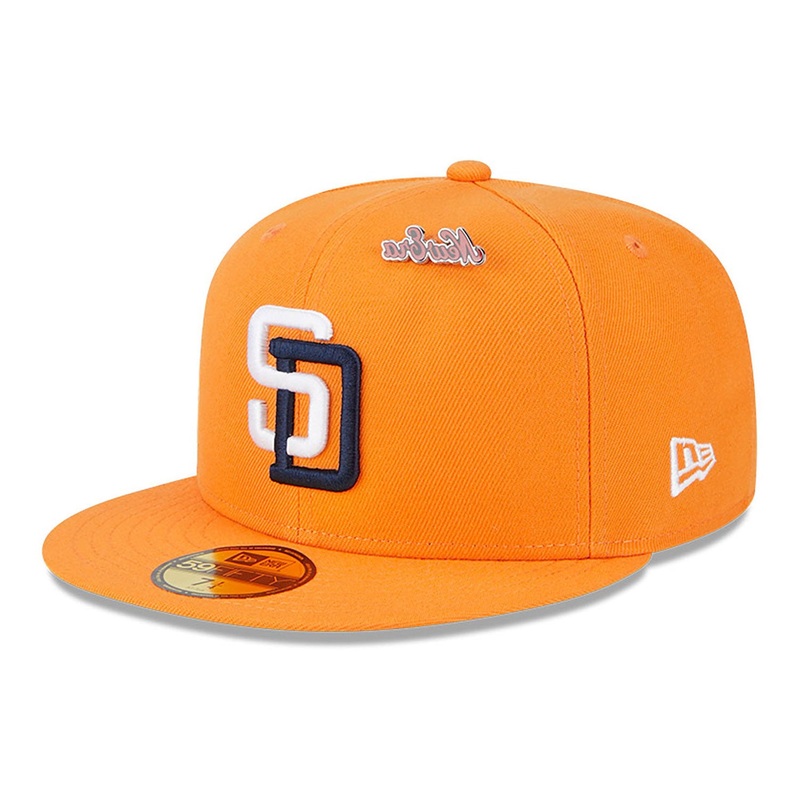 San Diego Padres 59FIFTY MLB Cooperstown Pin Pack Orange Cap 6-7/8