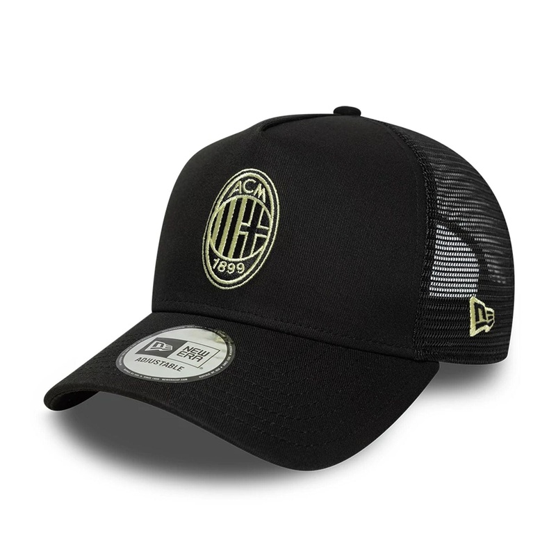 AC Milan Seasonal Black 9FORTY E-Frame Trucker Adjustable Cap OSFM