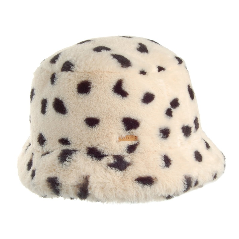 Barts Hats Bretia Dalmatian Faux Fur Bucket Hat – Cream-Black 1-Size