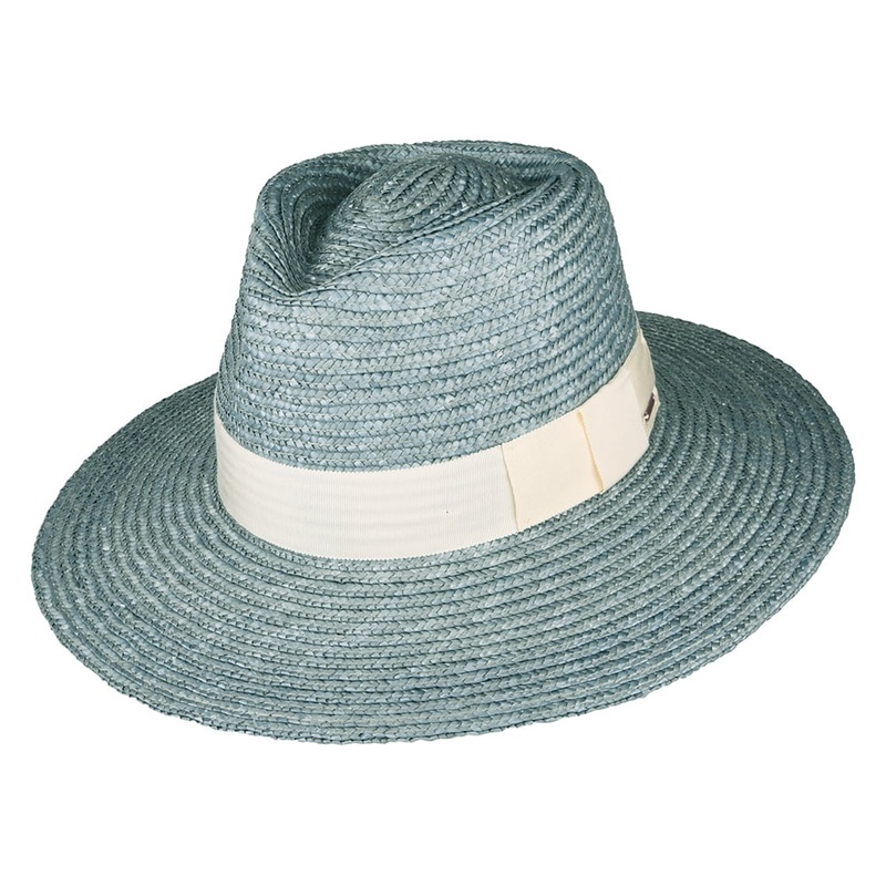Brixton Hats Joanna Short Brim Straw Sun Hat – Ice Blue Small-56cm