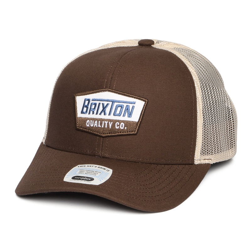 Brixton Hats Regal NetPlus MP Trucker Cap – Brown-Off White Adjustable