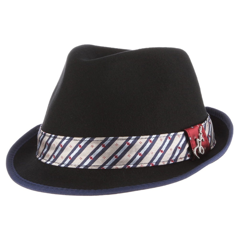 Carlos Santana Hats Notes Crushable Wool Felt Trilby Hat – Black Small/Medium