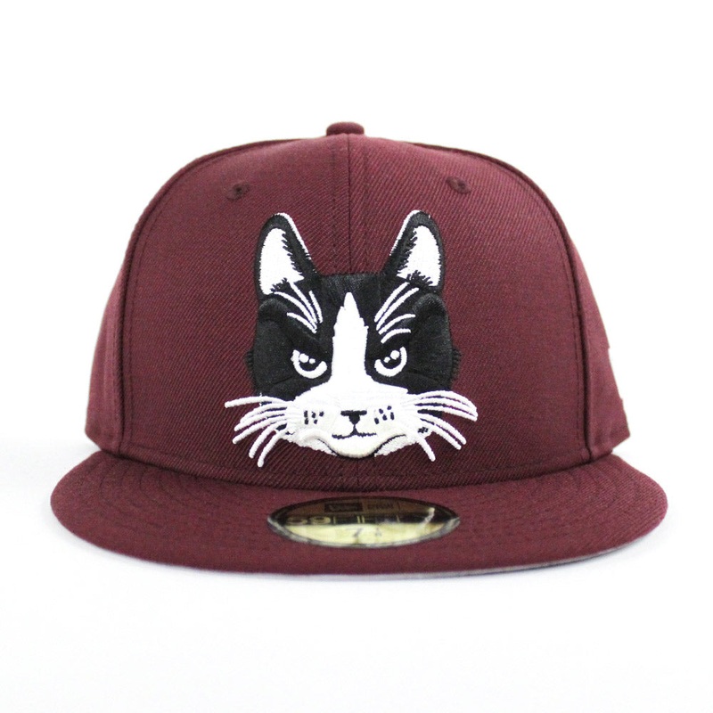 Cat New Era 59Fifty Fitted Hats (Maroon Gray Under Brim) 7