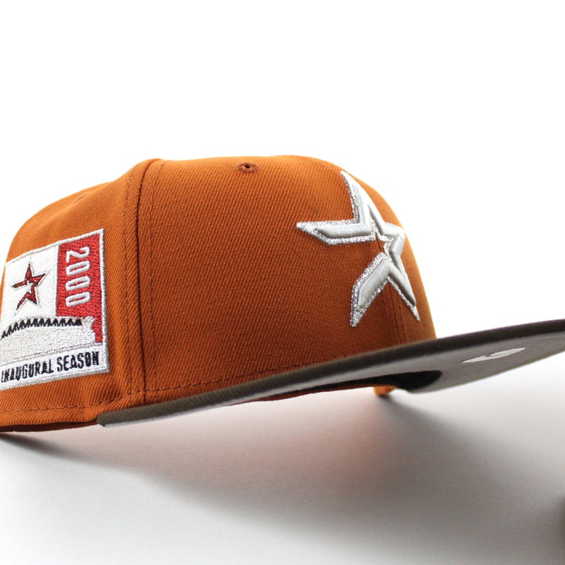 Houston Astros 2000 Inaugural Season New Era 59Fifty Fitted Hat (Flight Orange Walnut Gray Under Brim) 7