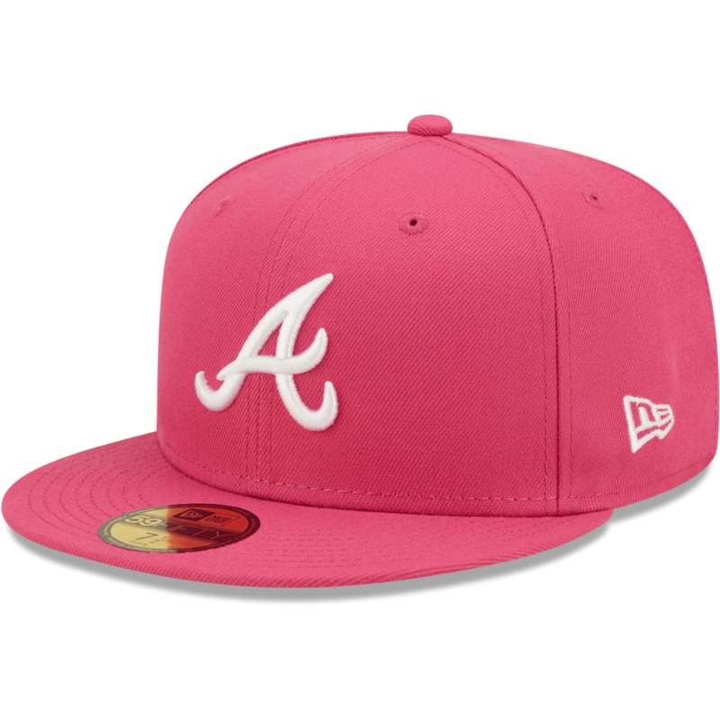 New Era Atlanta Braves Hot Pink 59FIFTY Fitted Hat