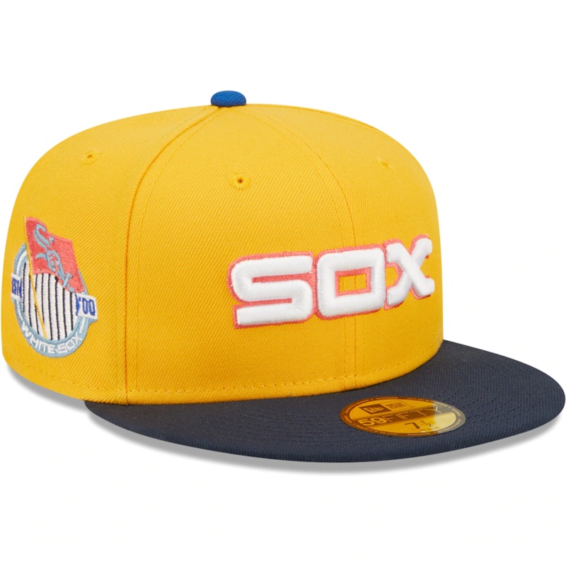 New Era Chicago White Sox Gold/Azure American League Inaugural Team Undervisor 59FIFTY Fitted Hat