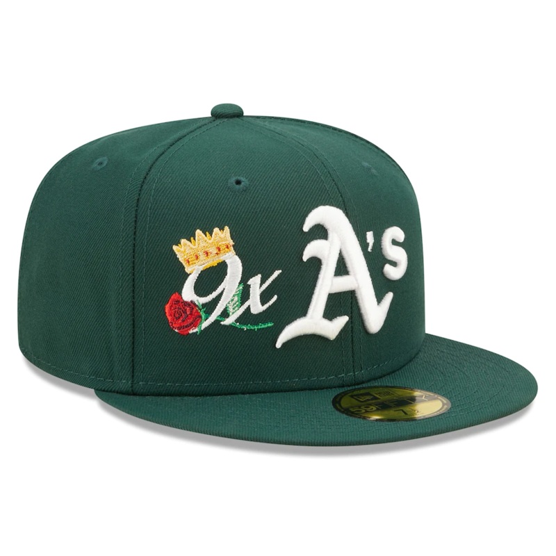 New Era Oakland Athletics Green 9x World Series Champions Crown 59FIFTY Fitted Hat
