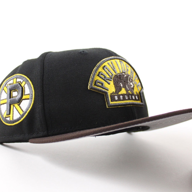 Providence Bruins Providence Patch New Era 59Fifty Fitted Hat (Black Walnut Gray Under Brim) 6 7/8