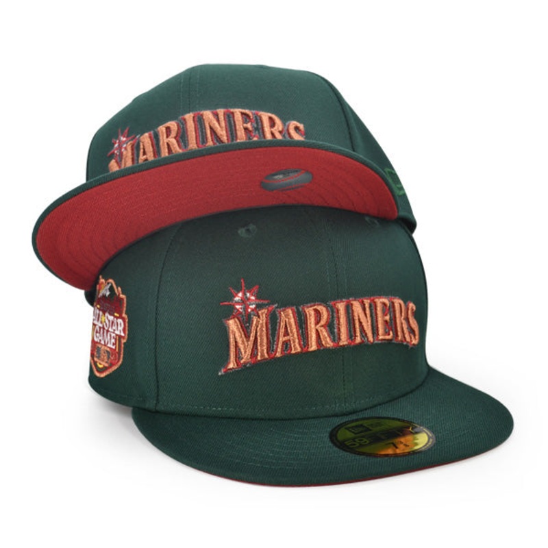 Seattle Mariners 2023 ASG Exclusive New Era 59Fifty Fitted Hat – Dark Green/Brick UV 6 7/8