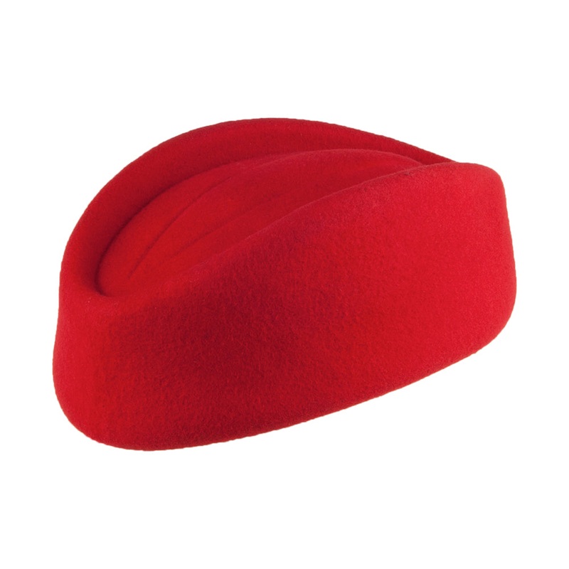 sur la tte Stewardess Pillbox Hat Red Wholesale Pack Prepack