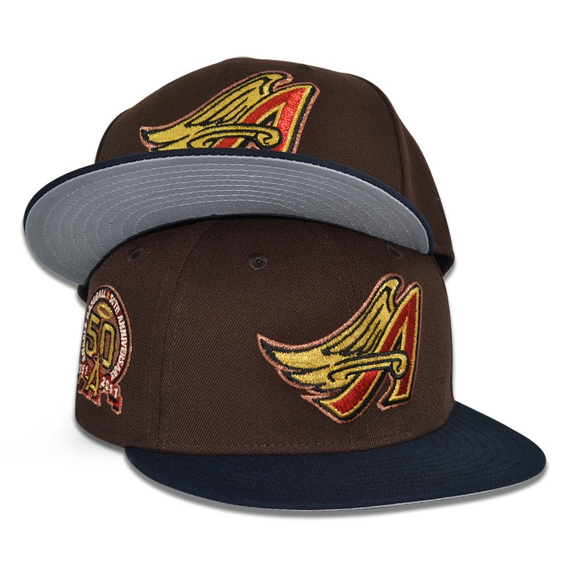 Anaheim Angels “SAUCY’S ANGELS III” Exclusive New Era 59Fifty Fitted Hat – Burntwood/Navy 6 7/8