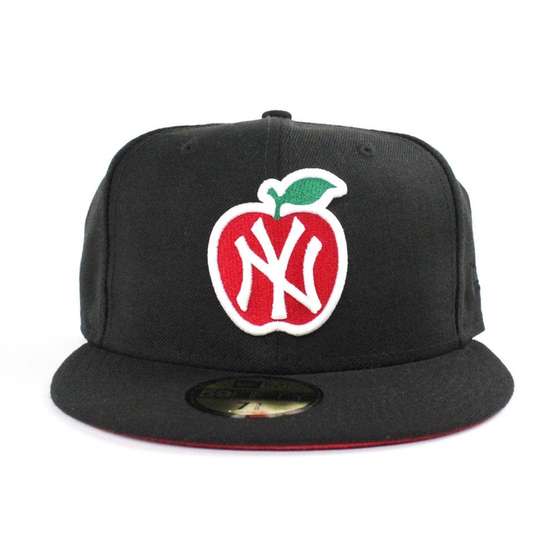 Big Apple New York Yankees New Era 59Fifty Fitted Hat (Black Red Under Brim) 7