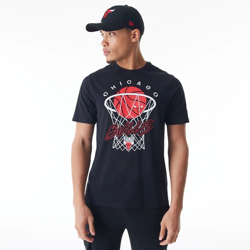 Chicago Bulls NBA Net Graphic Black T-Shirt XS