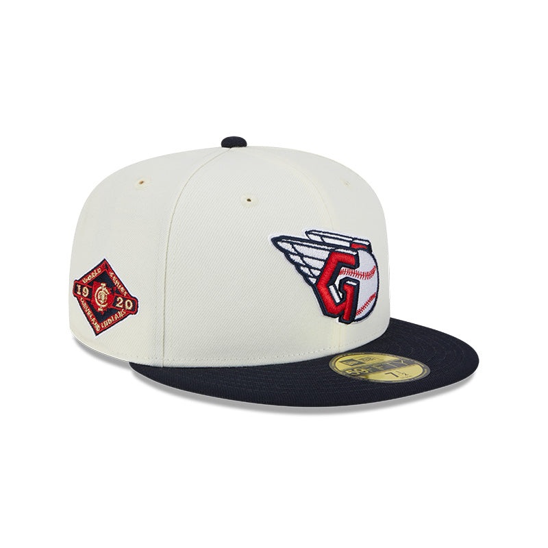 Cleveland Guardians 1920 WORLD SERIES Exclusive New Era RETRO 59FIFTY Fitted Hat – Chrome/Navy 6 7/8