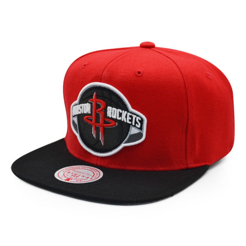 Houston Rockets NBA Mitchell & Ness B-BOY Snapback Hat – Red/Black/Gray Bottom