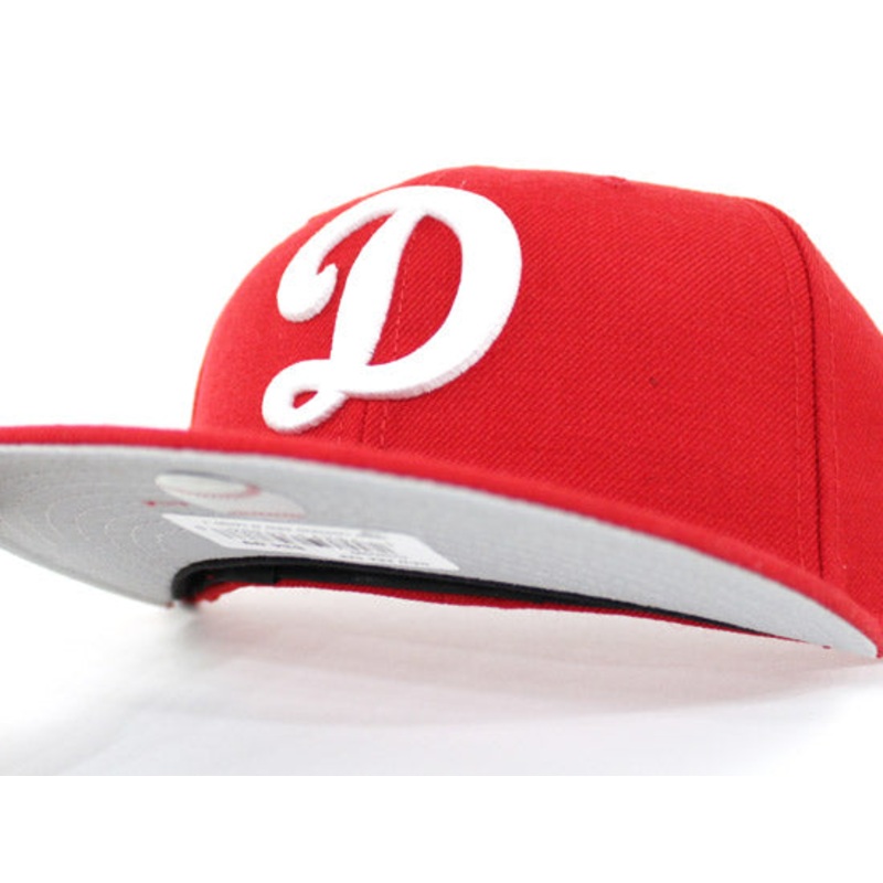 Los Angeles Dodgers 59FIFTY New Era Fitted 59Fifty hat (Red Alternate D Logo Gray Under Brim) 7 1/8