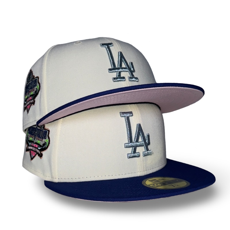 Los Angeles Dodgers “LA LIGHTS” Exclusive New Era 59Fifty Fitted Hat – Chrome/Dark Royal/Pinky UV 6 7/8