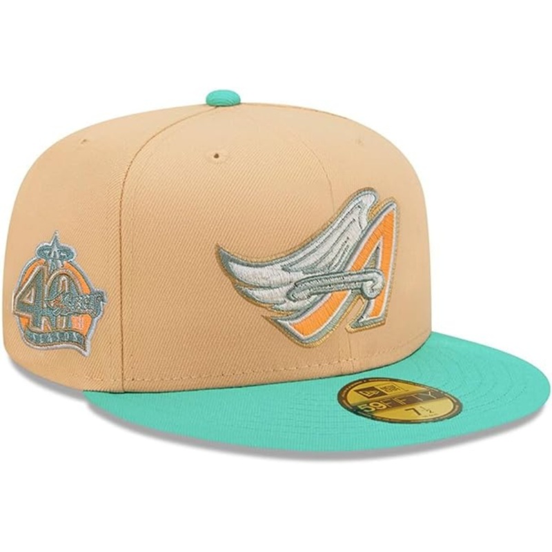 New Era Anaheim Angels 40th Season Anniversary Peach/Teal 59FIFTY Fitted Hat