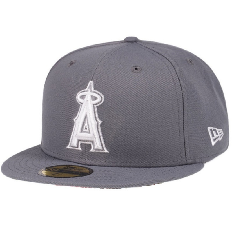 New Era Los Angeles Angels Floral Undervisor Grey 59FIFTY Fitted Hat
